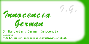 innocencia german business card